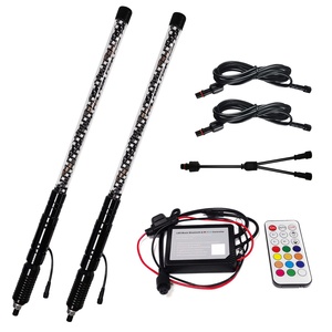 แส้แสงสี3ft/4ft/5ft RGB,ไฟ LED 180/270/360/450แส้แสงพร้อมเสาธงรีโมทคอนโทรล - Product Image 1