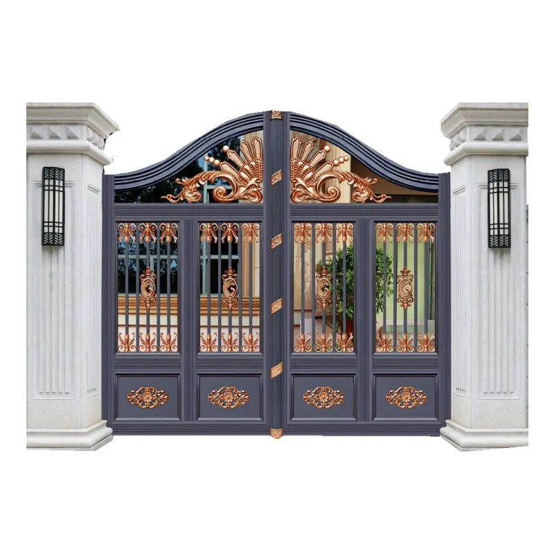 Safety metal sliding outdoor gate double door cast aluminum gate with cheap price