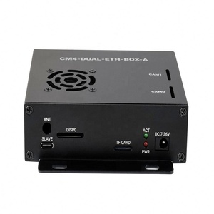 Dual Gigabit Ethernet Mini-Computer basierend auf Raspberry Pi Compute Modul 4 (NICHT enthalten), Metall gehäuse, mit Lüfter