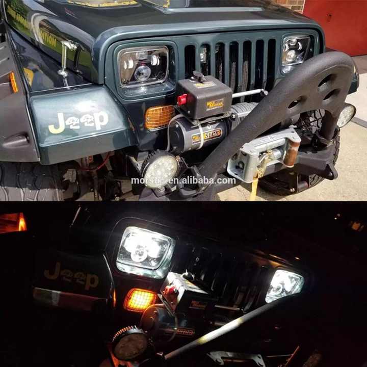Punto-5x7 "Faro camión Plaza faros 6*7 Plaza faro para Jeep Wrangler YJ ajuste Cherokee XJ camioneta Toyota