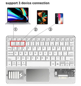 Teclado retroiluminado LED RGB transparente para Android IOS Windows Teclados táctiles inalámbricos para tableta Teléfono Teclado - Product Image 3