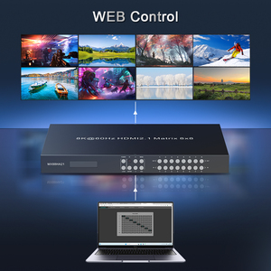 Gran oferta 8x8 matriz HDMI 8K 8 entrada HDMI 8 salida HDMI 8K @ 60Hz 4:2:0 4K @ 120Hz 4:4:4 WEB GUI IP Control HDMI Matrix Switch