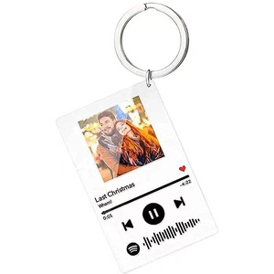 キーチェーン画像カスタム長方形アクリルキーチェーンカスタムプロモーションギフト写真曲歌詞音楽Spotifyコードキーチェーン - Product Image 3