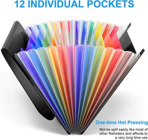 アコーディオンプレゼンテーションフォルダー2パック12ポケット拡大フォルダーポータブル月额ビルレシートドキュメント主催者カラフルなA-Z - Product Image 4