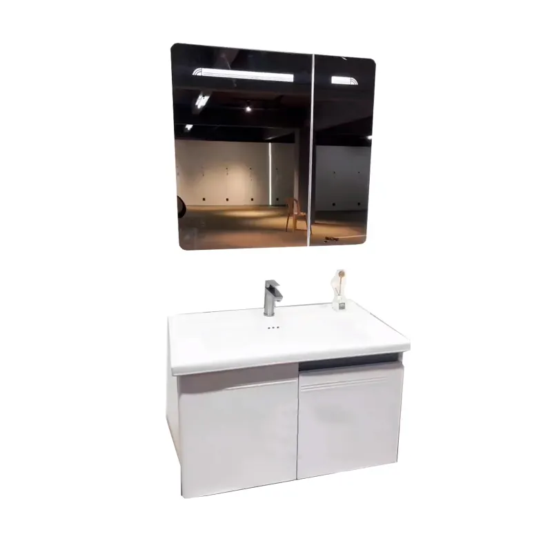 Penjualan terlaris harga pabrik penjualan langsung Vanity desain cermin wastafel lemari kamar mandi Modern