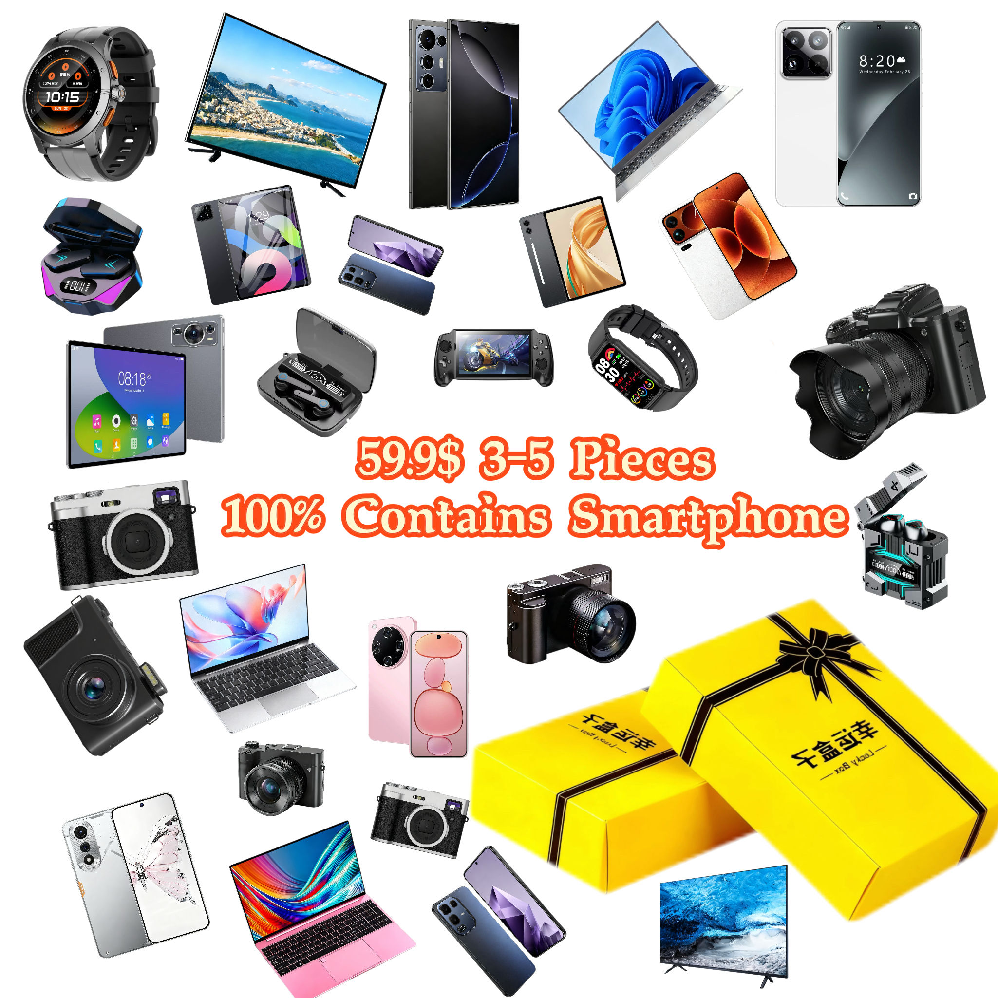 3-5 Pieces 100% Get Smartphone Color Multi