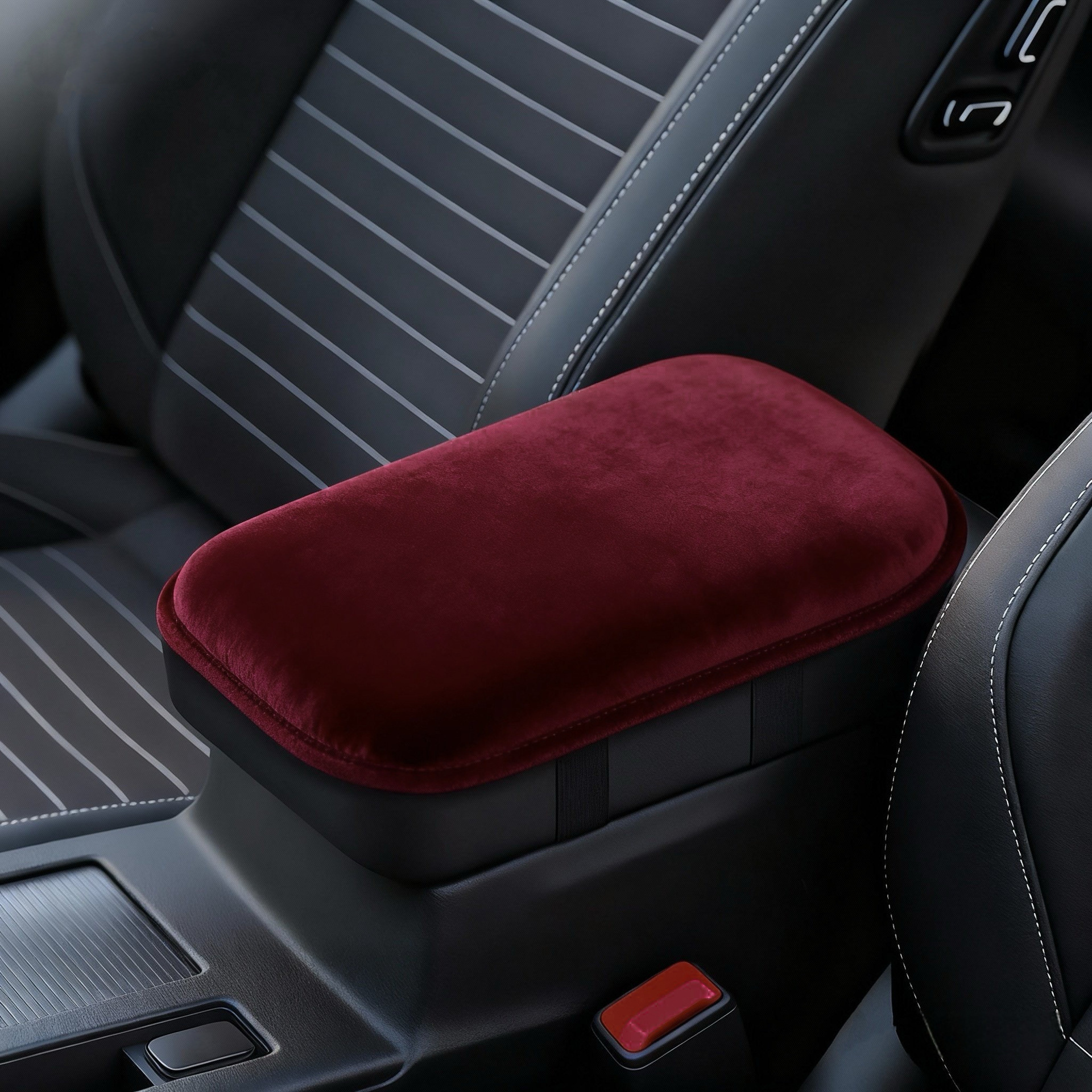 Burgundy-thickened plush style