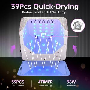 Lámpara de Secado Rápido para Esmalte de Uñas, Lámpara Profesional de Secado Rápido con Pantalla, Sensor Automático para Salón y Hogar, 96W - Product Image 3