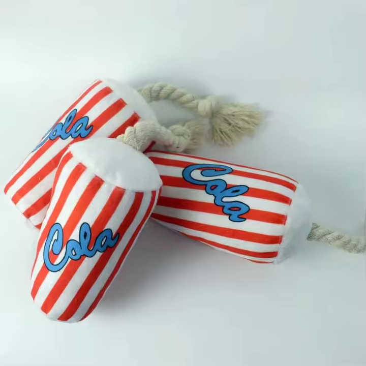 Nouveauté bouteille de cola corde de coton jouet à mâcher chiens cristal super doux jouet pour animal de compagnie chien boisson chien jouets en peluche