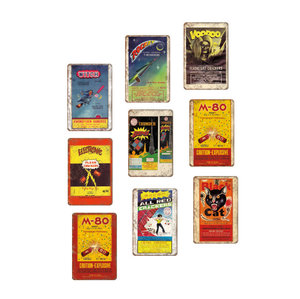 Lễ hội tiệc mừng năm mới kỷ niệm dấu hiệu kim loại trang trí tường Vintage Retro pháo hoa thiếc dấu hiệu sấm sét bom pháo pháo kim loại Poster - Product Image 1