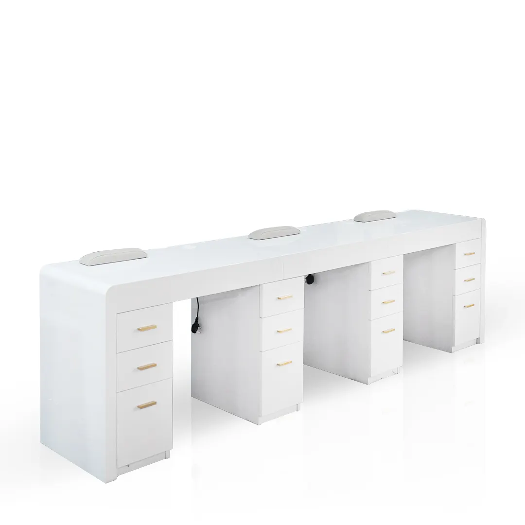 Mesa de uñas de técnico de lujo Healthtec Light, muebles de salón de belleza para el cuidado de uñas, mesa de manicura para gel de uñas