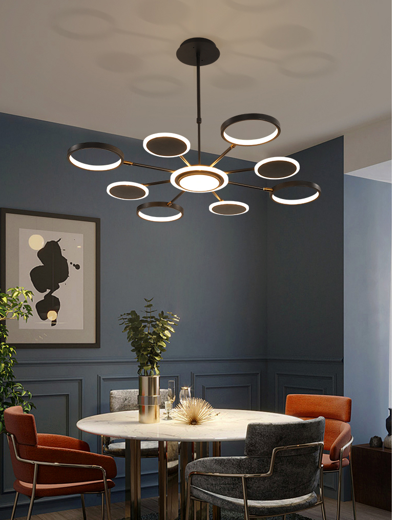 Contemporary High quality luxury villa apartment stair foyer led golden ceiling chandeliers hotel home hanging light fixture