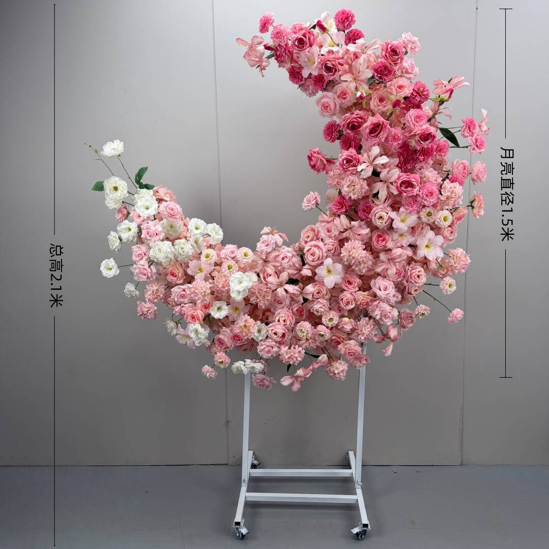 Pink small moon floral design-universal wheel stand