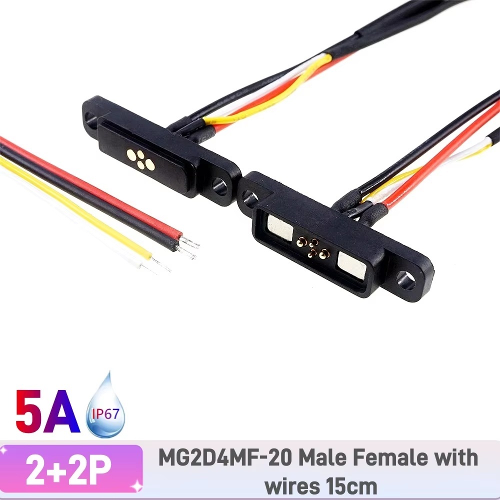Black 2 Plus 2 Pin Open Wires
