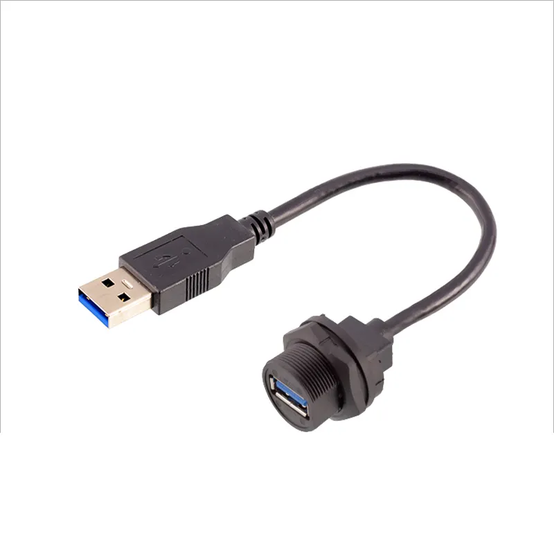 IP67 USB 3.0 커넥터 여성 대 남성 플러그 1M 30cm 50cm 1.5M 케이블 야외 방수 산업 표준 USB