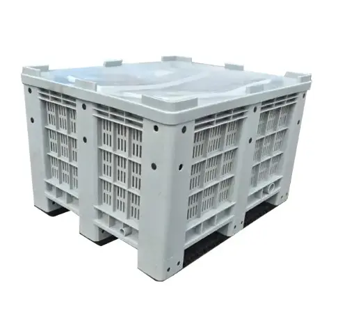 Cuerpo de HDPP y tapa de HDPE Paleta de plástico Caja grande Contenedor de plástico de 600L para transporte y almacenamiento agrícola