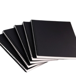 Cuaderno con impresión de cubierta negra A4 para estudiantes, cuadernos sencillos con impresión en espiral tradicional, para viajes, 4 unidades - Product Image 4