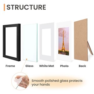 Black 11x14 Picture <strong>Frame</strong> for 8x10 with Mat or 11x14 Without Mat, Wall and Tabletop Display Photo <strong>Frames</strong> Black - Product Image 4