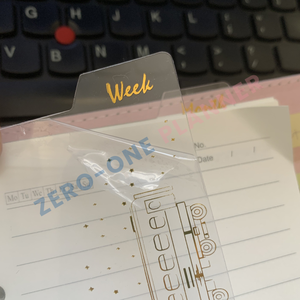 Custom A6 Weekly and Monthly clear Divider with Gold Foil Transparent PVC Index Pages with 6 Rings Planner Refill Index <strong>Paper</strong> - Product Image 5