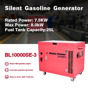 Ba giai đoạn 50/60Hz 8KW xăng máy phát điện đặt 192fa động cơ với xi lanh đơn làm mát bằng không khí im lặng Máy Phát Điện Xăng - Product Image 2