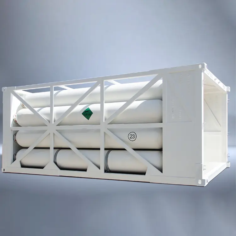 Paquet Offre Spéciale de tubes GNC Conteneur de dérapage de tube de gaz de capacité de cylindre en acier sans soudure de grand volume pour semi-remorque