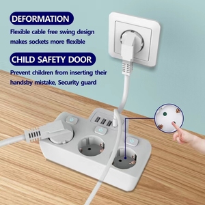2025新的扩展引线，带USB 3路电源板，带3个USB 1型C欧盟电源插座，带开关10厘米延长线 - Product Image 5