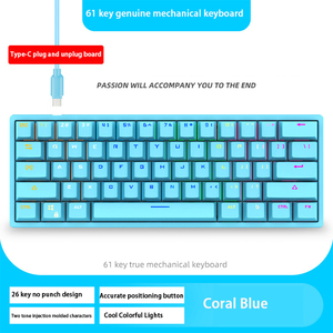 Teclado de ordenador de 61 teclas, Teclado mecánico Rgb, diseño ergonómico, teclado conectado, Ordenador de juegos barato, Keybo de ordenador para juegos - Product Image 6
