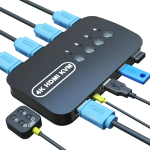 SY KVM HDMI开关4K USB HDMI KVM切换器4进1出，带3个USB端口，用于鼠标键盘u盘打印机Win7/8/10 - Product Image 1