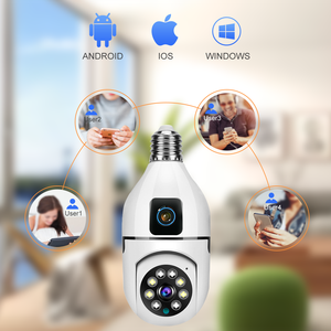 V380 çift Lens 4MP HD akıllı 360 derece E27 ampul güvenlik kamerası kablosuz ağ Ip kamera işık Wifi ampul güvenlik kamera - Product Image 5