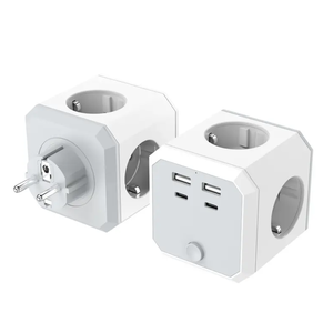 UE EE. UU. Reino Unido USB enchufe de extensión de alimentación multifunción 4 enchufes Cubo de alimentación uso doméstico tira de alimentación con USB - Product Image 5
