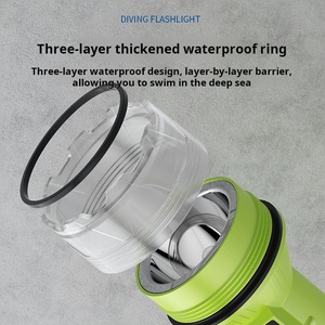 Xinsite chuyên nghiệp có thể sạc lại dẫn đèn pha IPX8 không thấm nước lặn dưới nước ánh sáng chống trượt dây ABS cơ thể IP68 đánh giá USB - Product Image 5