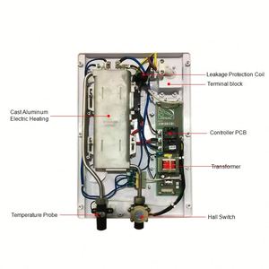 High Quality Touch <strong>LED</strong> 8000w-12000w 220V 3s Heating Cheap Price Multipiont Water Heater Electric Geyser - Product Image 1
