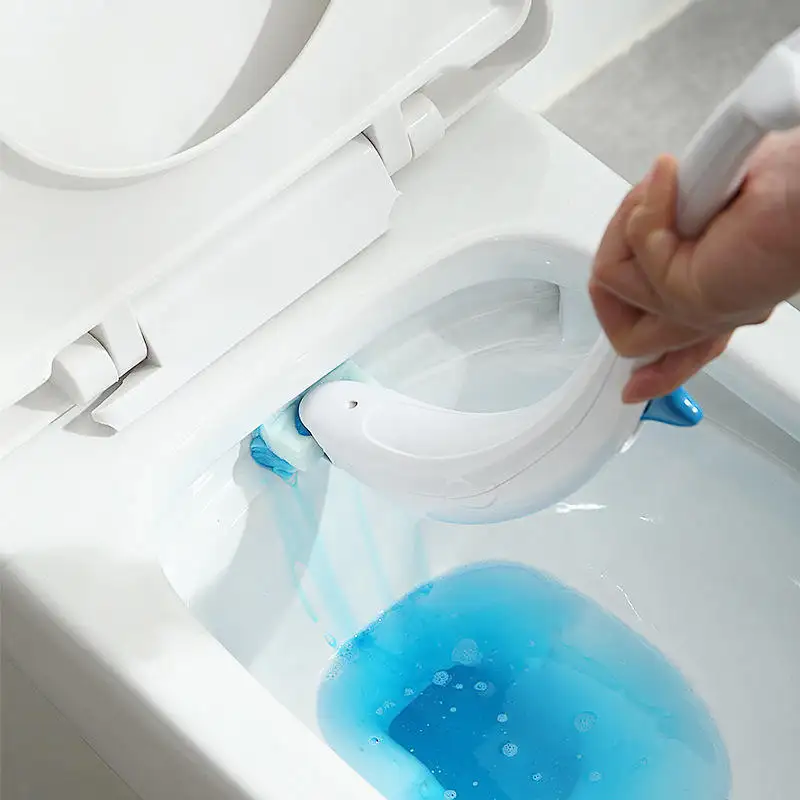 Jesun Banheiro WC Limpa Escova Conjunto De Limpeza Descartáveis Escovas De Toalete De Plástico Tigela E Suporte Com Agente De Limpeza