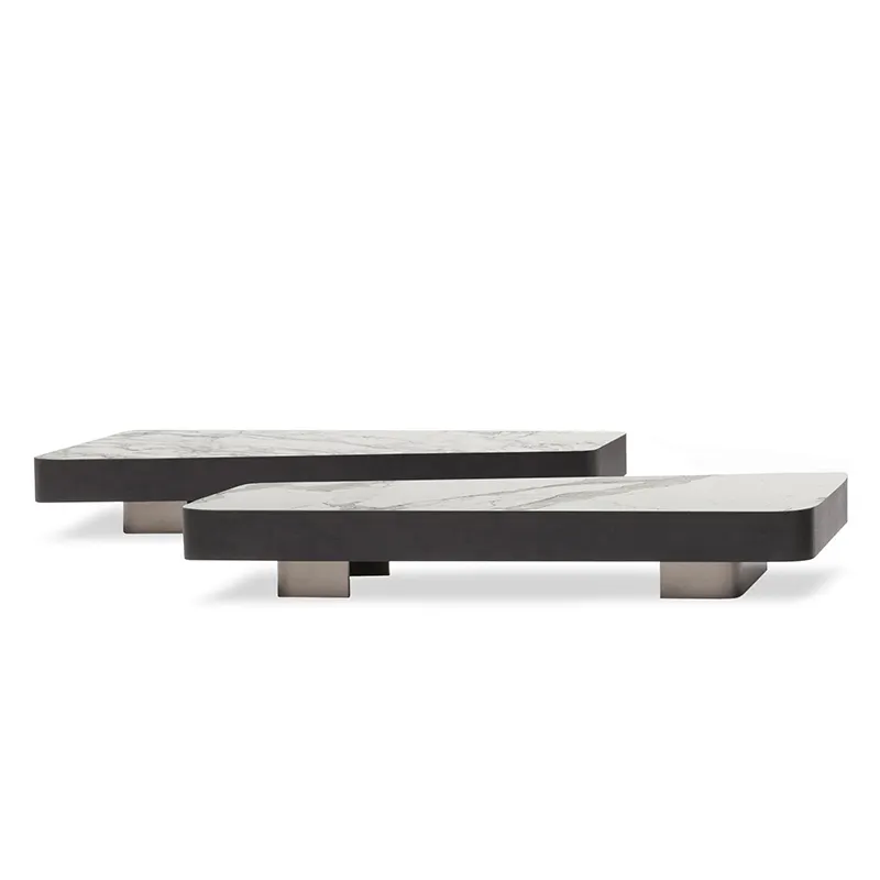 Итальянский минималистский керамический журнальный столик Милтон, прямоугольный дизайнерский минималистичный домашний журнальный столик, длинный столик для ресторана