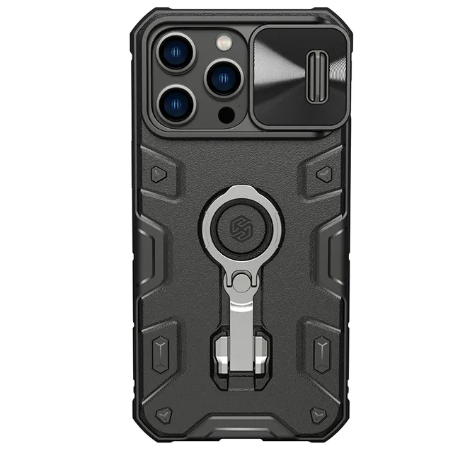 Nuova custodia Nillkin CamShield Armor Pro per iPhone 14 13 12Pro Max Ring Holder cursore per fotocamera protezione pesante Cover posteriore antiurto