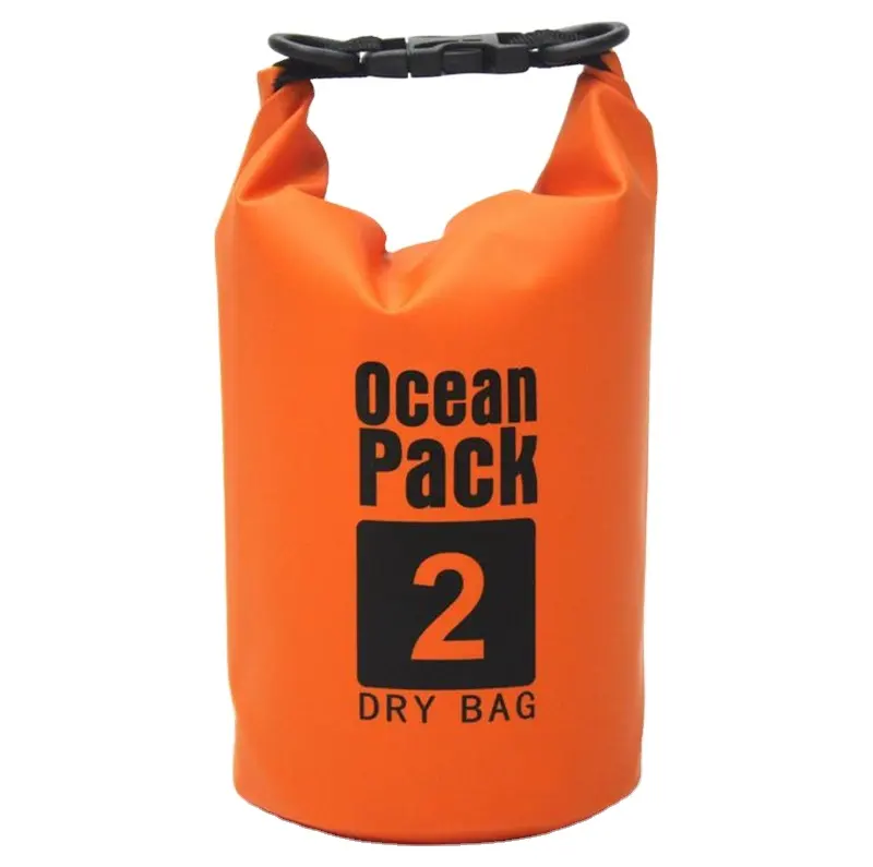 2L पीवीसी महासागर पैक आउटडोर निविड़ अंधकार सूखी बैग पानी अस्थायी बैग के लिए रोल शीर्ष बोरी कायाकिंग राफ्टिंग नौका विहार नदी ट्रेकिंग