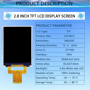 Liyuan 2.8 pollici matrix 240*320 TFT display 10 Pin FPC SPI 240x320 LCM ST7789 280750S modulo LCD produttore OEM personalizzabile - Product Image 5