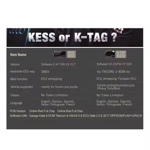 EU Red Kess V2 V5.017 Online 2.80 und KTAG 7.020 2.25KTAG ECU Programmier werkzeuge OBD2 Tuning Kess Ktag Karton ECU Programmierer