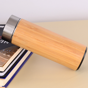 Hot Bán 500Ml Tùy Chỉnh Tre Tự Nhiên Nước Bằng Thép Không Gỉ Chai Chân Không Bình Phích Với Infuser Bpa Miễn Phí Nắp - Product Image 3