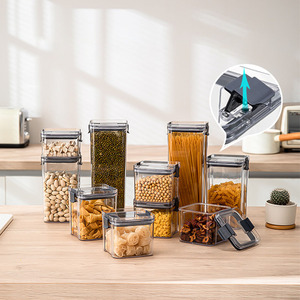 Contenedores de almacenamiento de alimentos apilables herméticos sin BPA de 1200ml, contenedores de almacenamiento de cereales para mascotas, 6 uds., cajas de almacenamiento de alimentos - Product Image 5