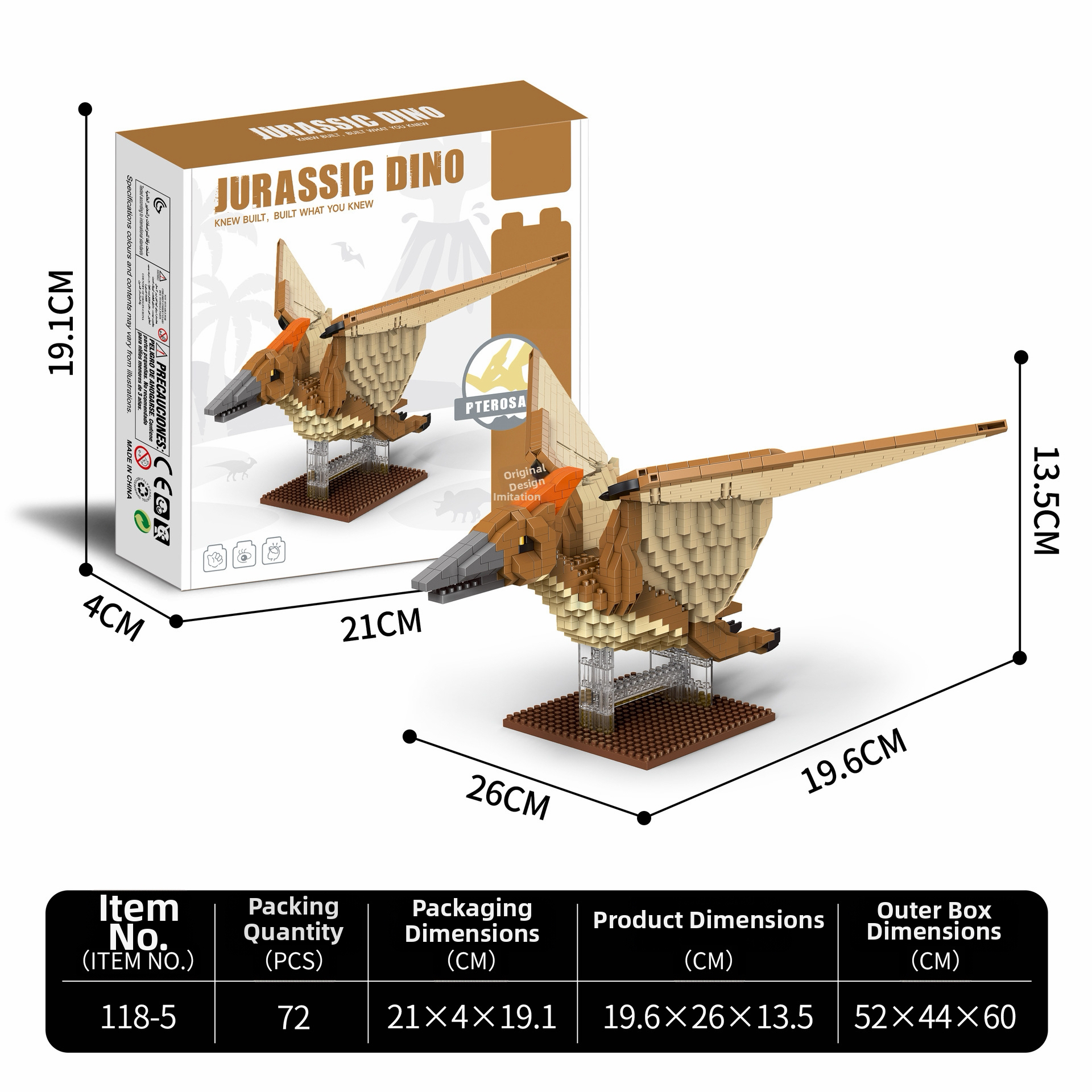 Pterosaur building blocks-lego bricks