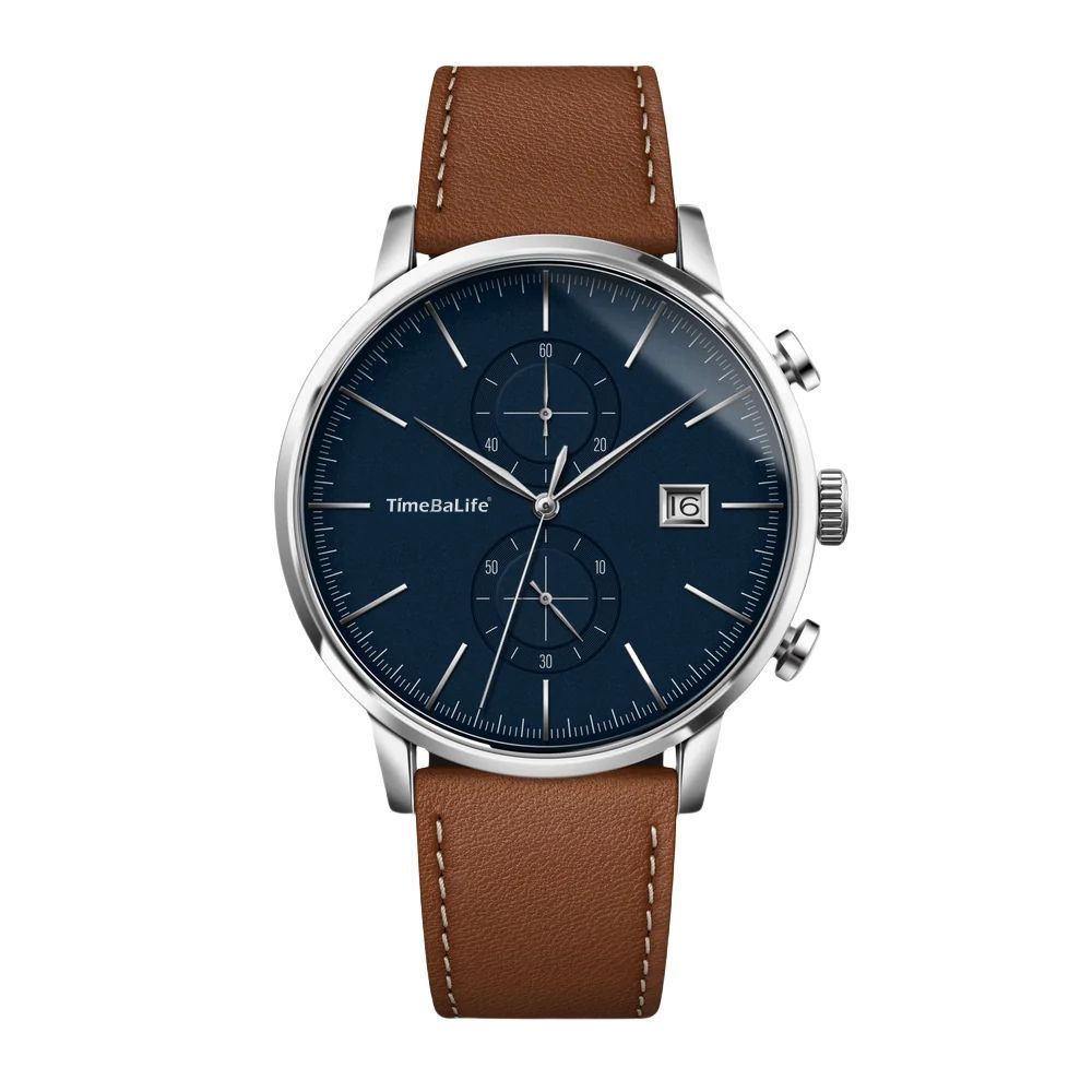 Blue Dial & Brown Leather Strap