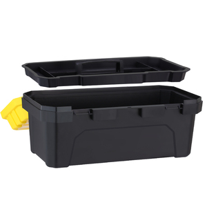 方便的便携式存储重型塑料工具箱，带可拆卸工具托盘 - Product Image 3