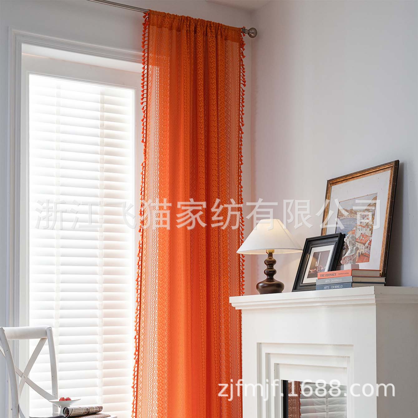 orange hollow copper coin orange tassel