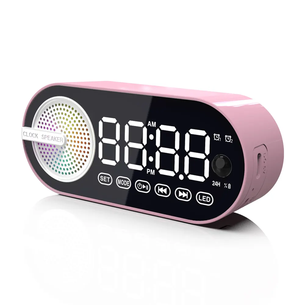 New arrival Wireless Speaker Small Stereo With Clock And Alarm Clock With Human Body Sensing Home Outdoor Portable Mini speaker