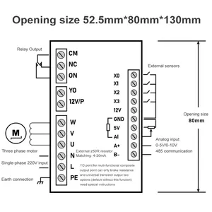 Rated Power 400w Single Phase 220v <strong>Input</strong> and Three Phase 220v <strong>Output</strong> with <strong>RS485</strong> Speed Control Inverter - Product Image 6