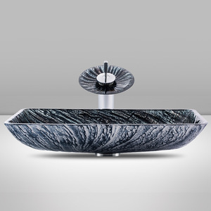 意大利设计钢化玻璃浴室台面盆水槽水晶彩色玻璃盆 - Product Image 4
