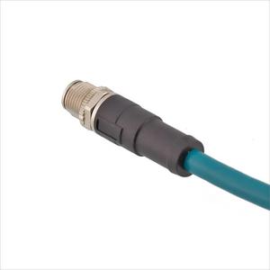 Fiche mâle surmoulée M12 à 8 broches X-Code avec câble PUR bleu Fil Internet 4P26-001 CAT6A - Product Image 2