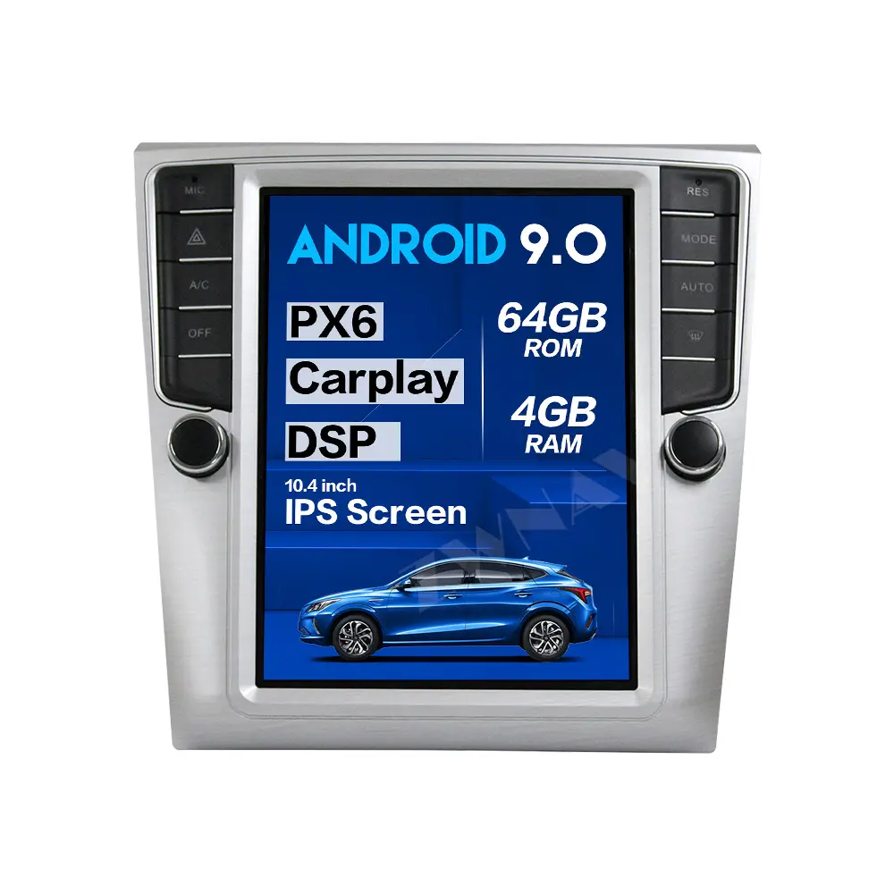 Автомобильный мультимедийный плеер PX6, большой экран в стиле Tesla, Android 9,0, для VW Passat Magotan CC 2007-2015, GPS, аудио, радио, стерео, головное устройство