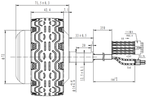 Custom IP65 4 4.5 5.5 6 <strong>8</strong> 10 12 Inch 12 24 36 48 Volt 24V 4096 Wire <strong>Encoder</strong> Electric Wheel Robot Brushless DC Servo Hub Motor - Product Image 6